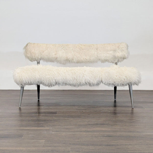 Minimalist wooden stool frame with clean lines, suitable for modern interiors.