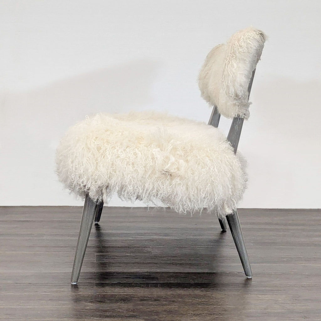 Faux Fur Bench with Back