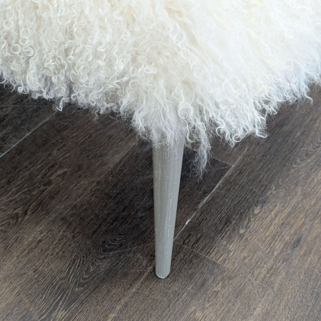 Faux Fur Bench with Back