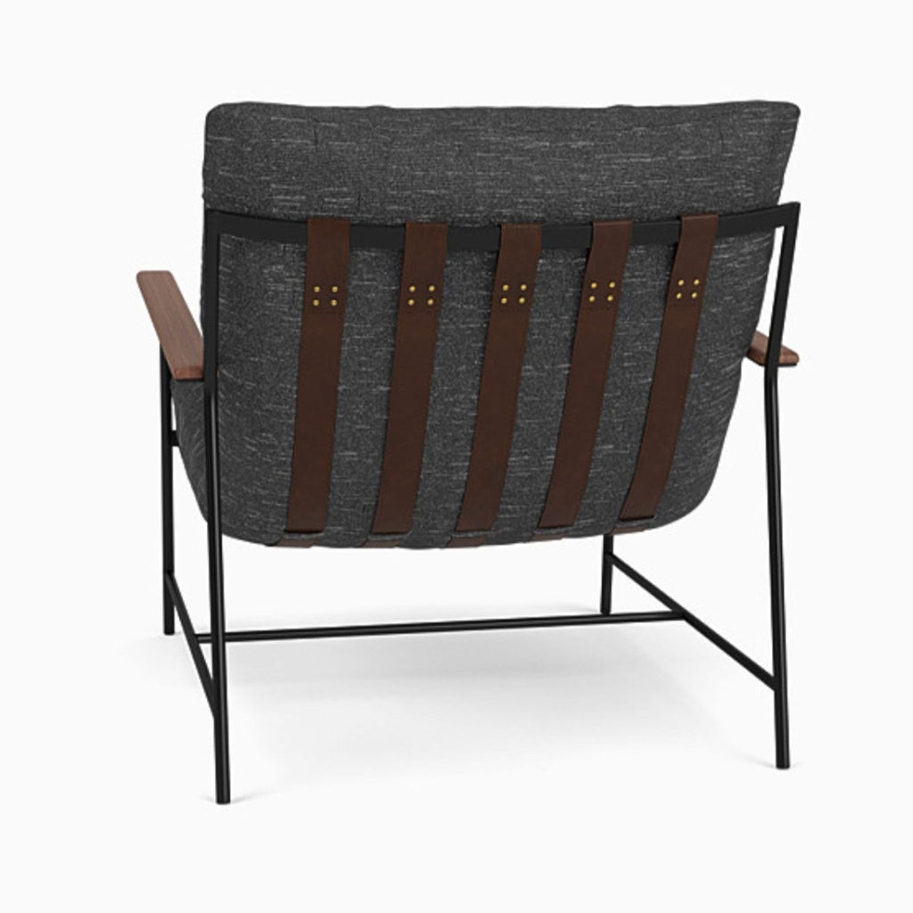 Denver Modern Vita Lounge Chair with Black Cushion and Wood Accents