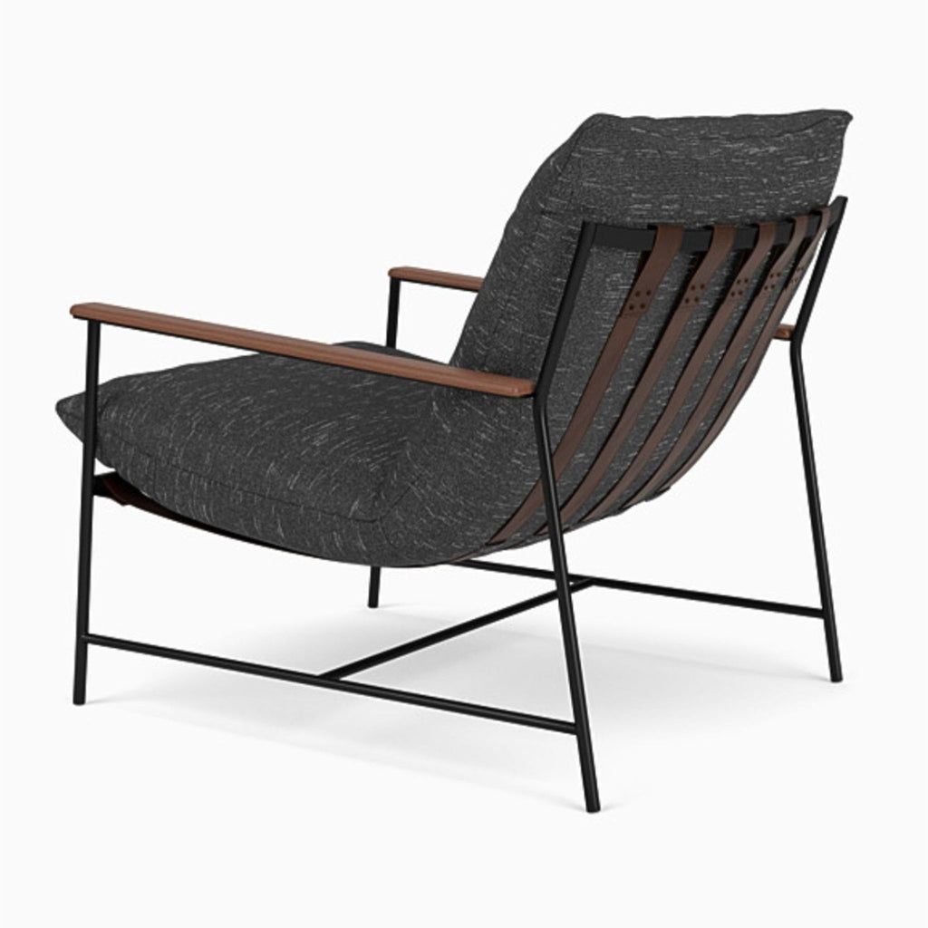 Denver Modern Vita Lounge Chair with Black Cushion and Wood Accents