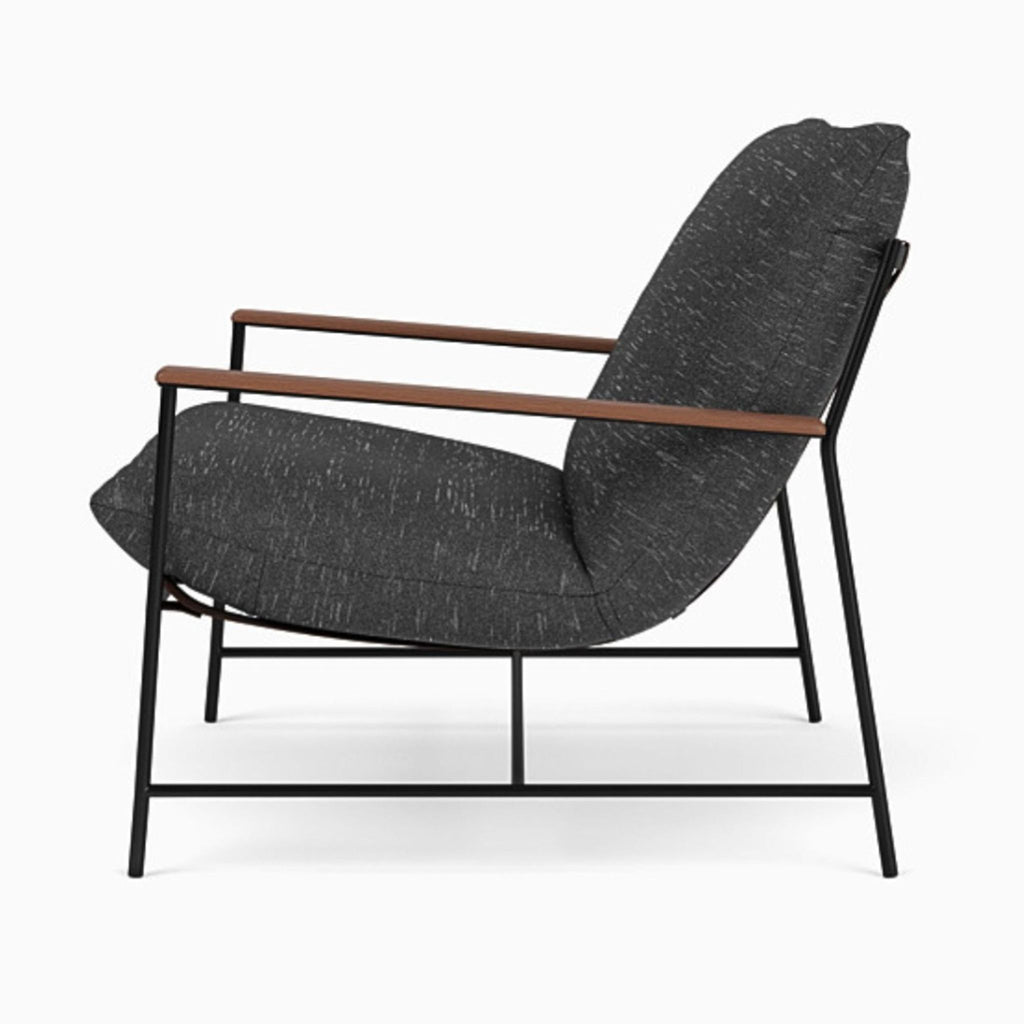 Denver Modern Vita Lounge Chair with Black Cushion and Wood Accents