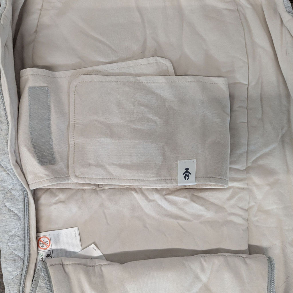 Neutral gray Bugaboo Fox2 bassinet fabric and parts for newborns; stroller frame and wheels not included.