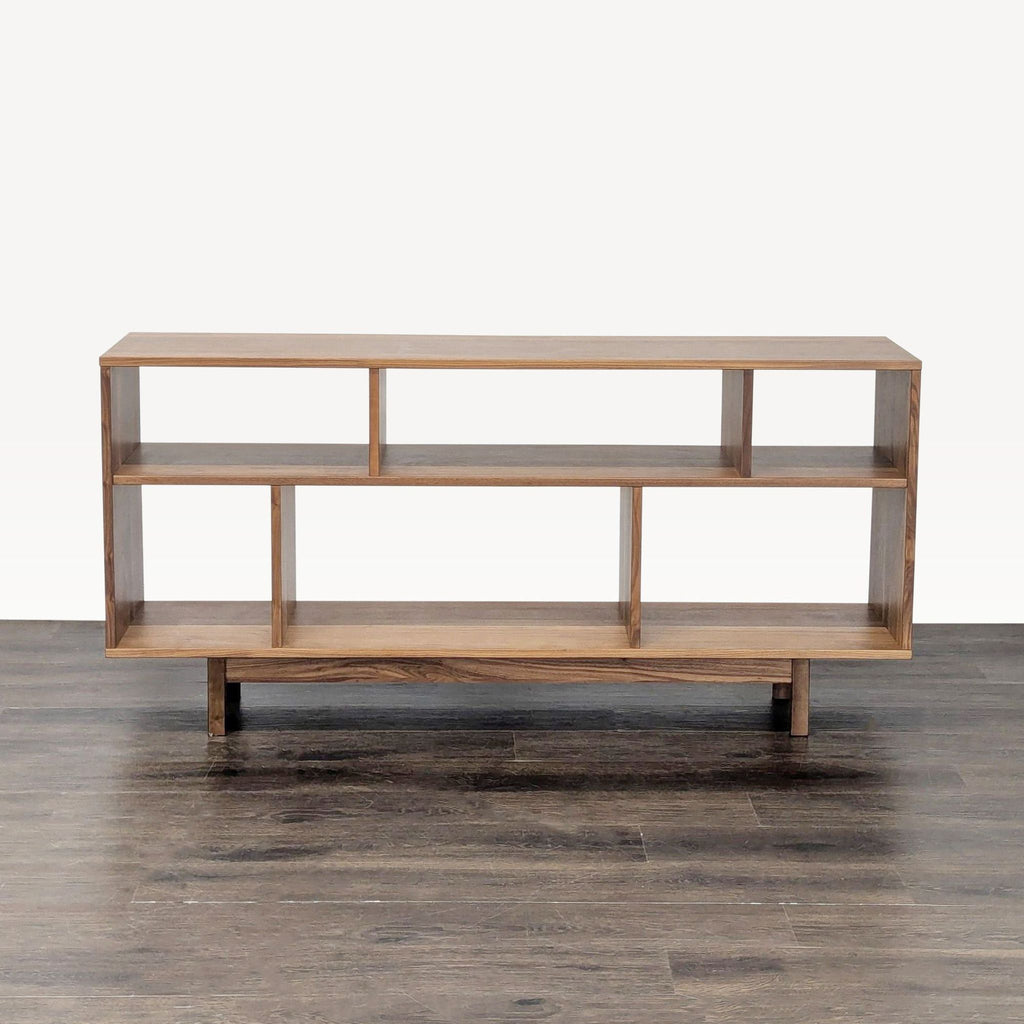 Room & Board Dahl Modern Walnut Bookshelf with Open Storage, 2-Tier