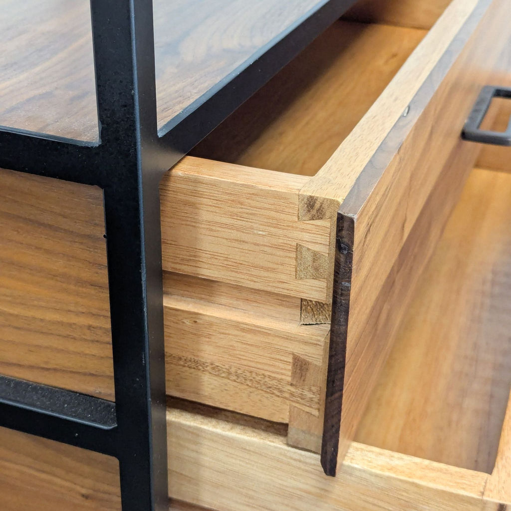Crate & Barrel Knox Modern Wood and Metal Bookshelf with Storage Drawers