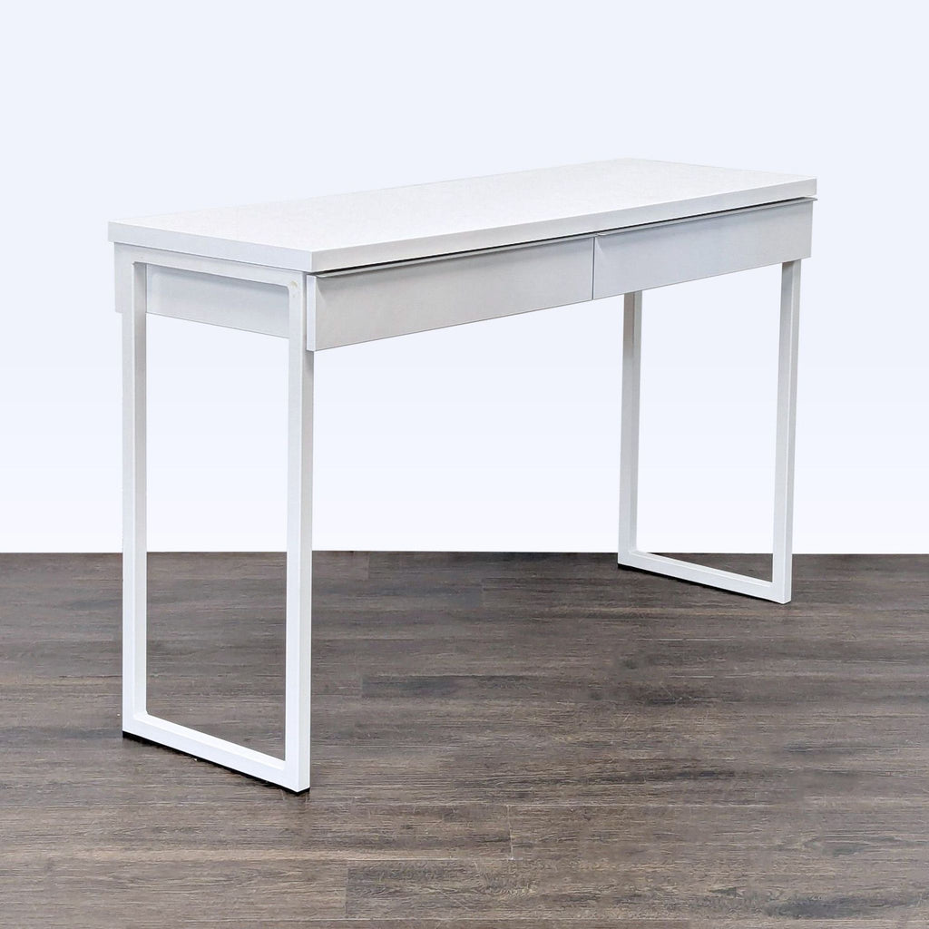 IKEA White Modern Desk with Two Drawers