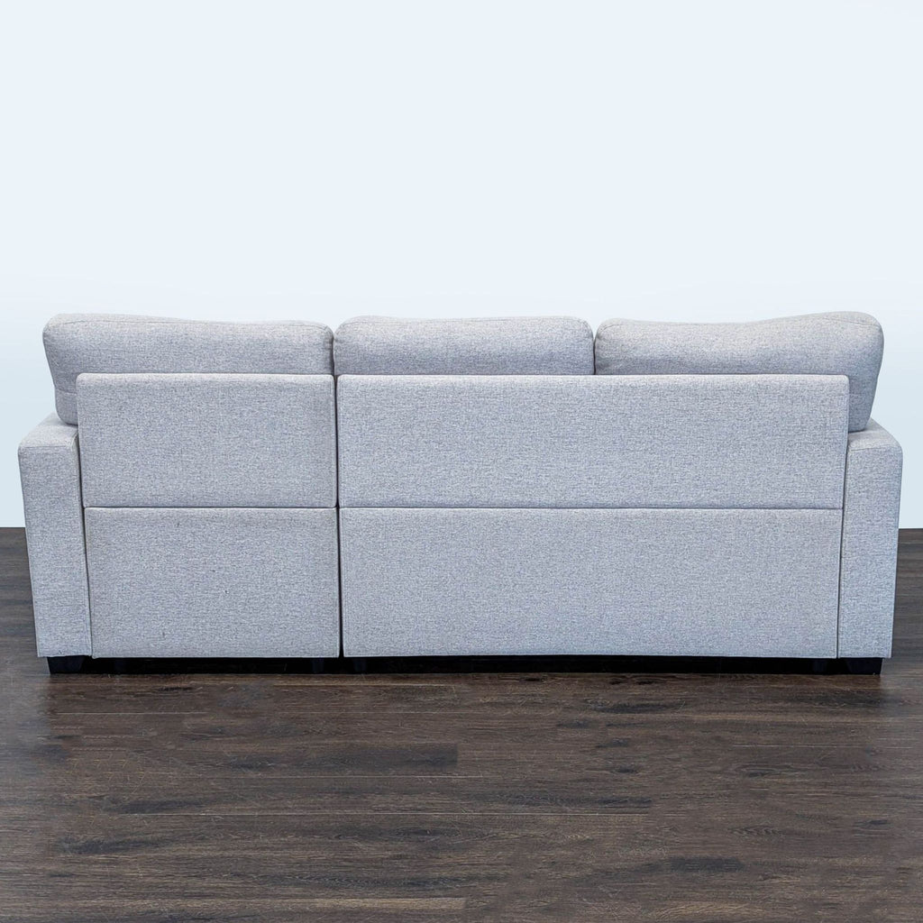 Light Gray Sectional Sofa with Pull-Out Bed and Storage Chaise