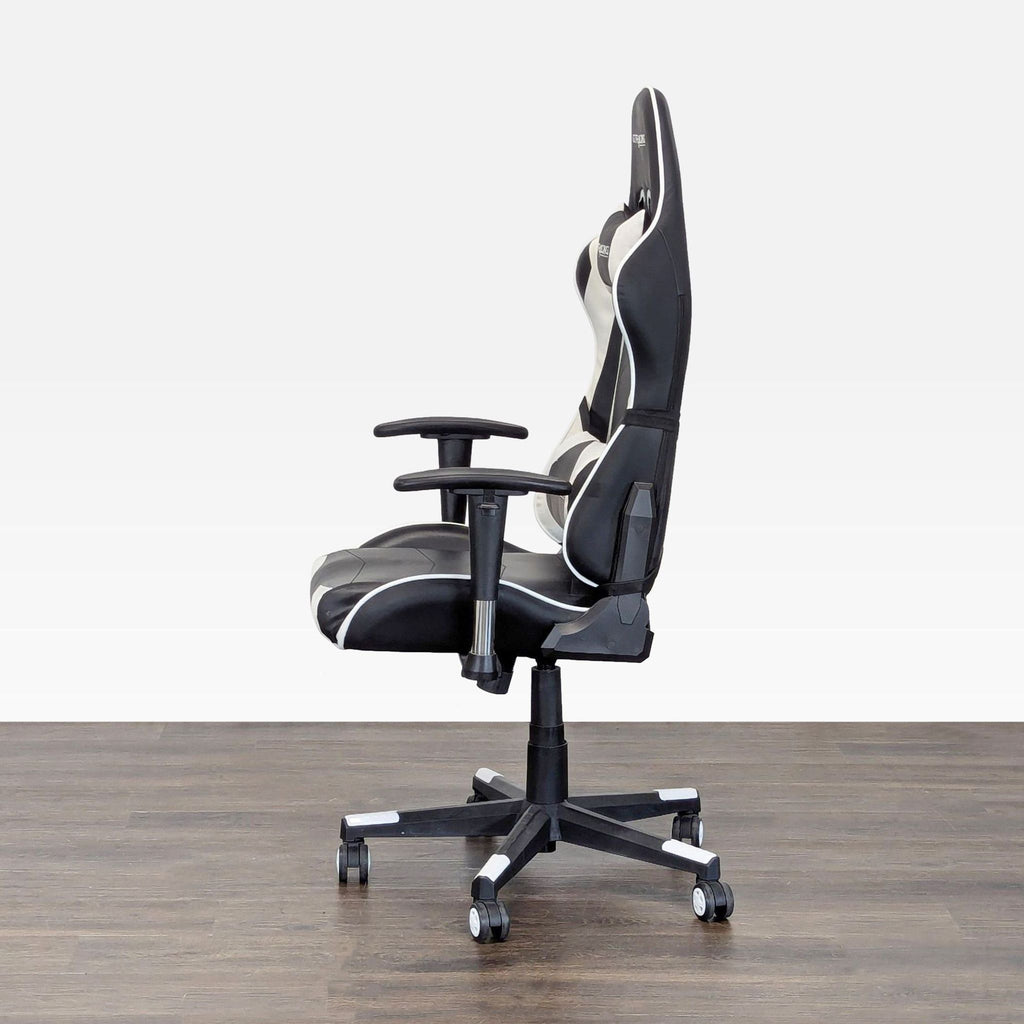 GTRacing GT099 Black and White Ergonomic Gaming Chair with Adjustable Armrests