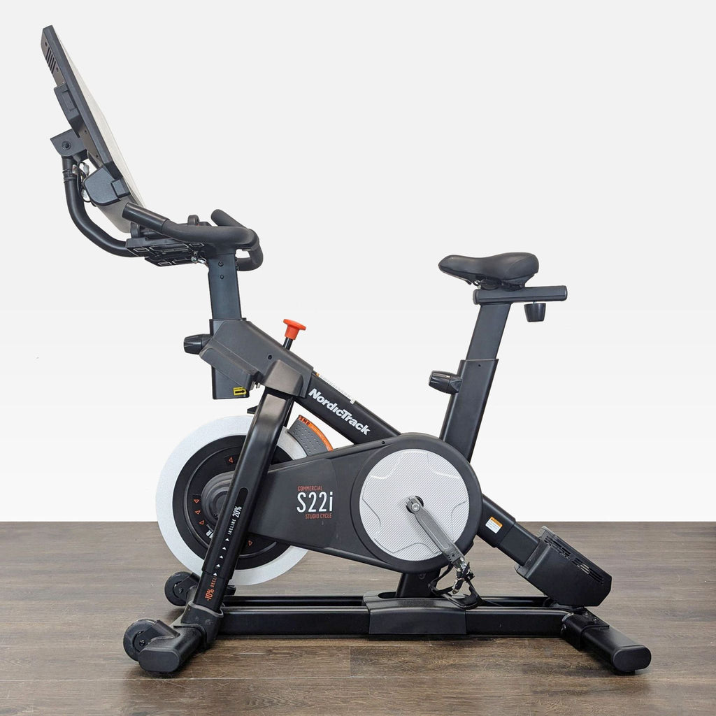 NordicTrak S22i studio cycle gym equipment with a digital display and adjustable seat.  