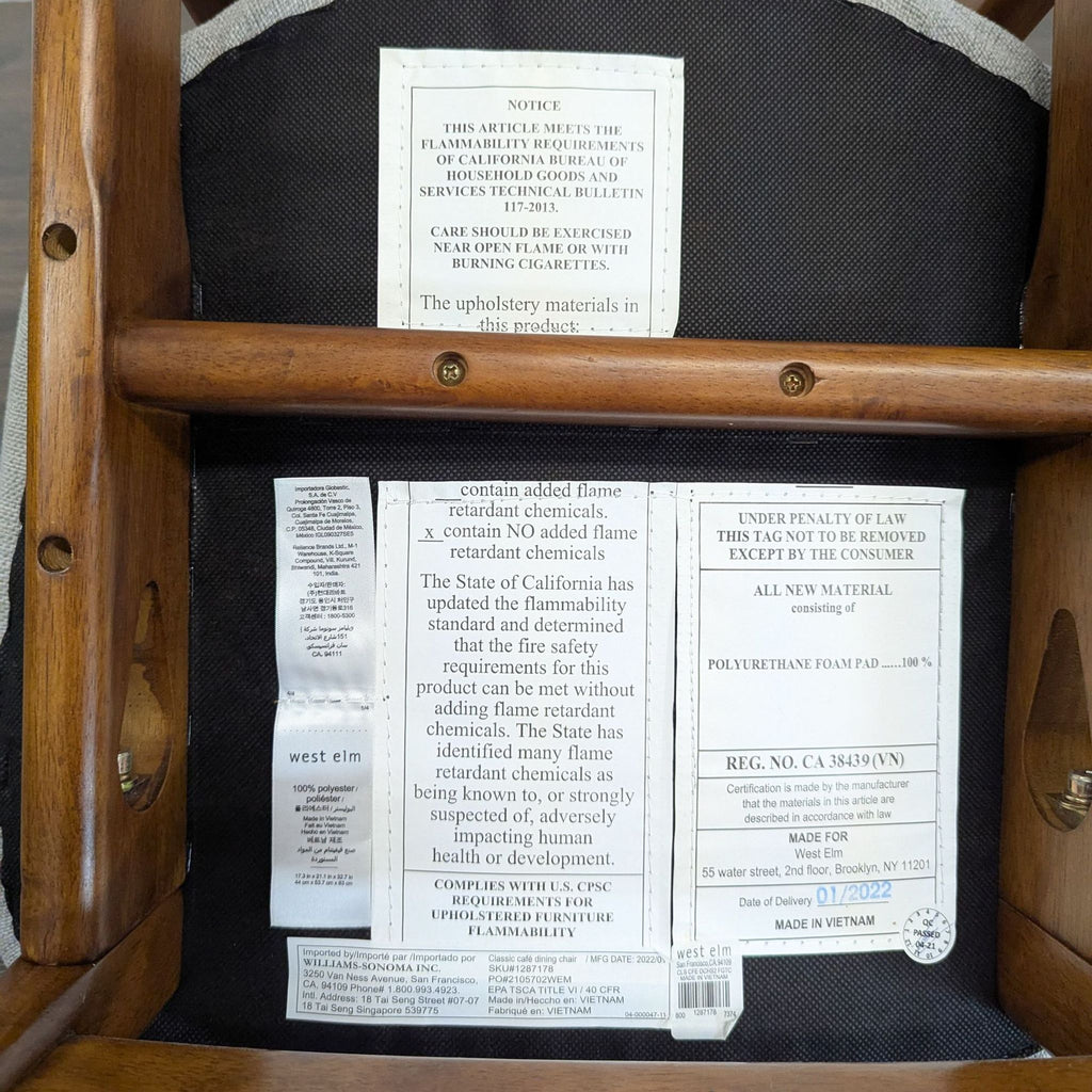 West Elm Set of Four Classic Cafe Dining Chairs