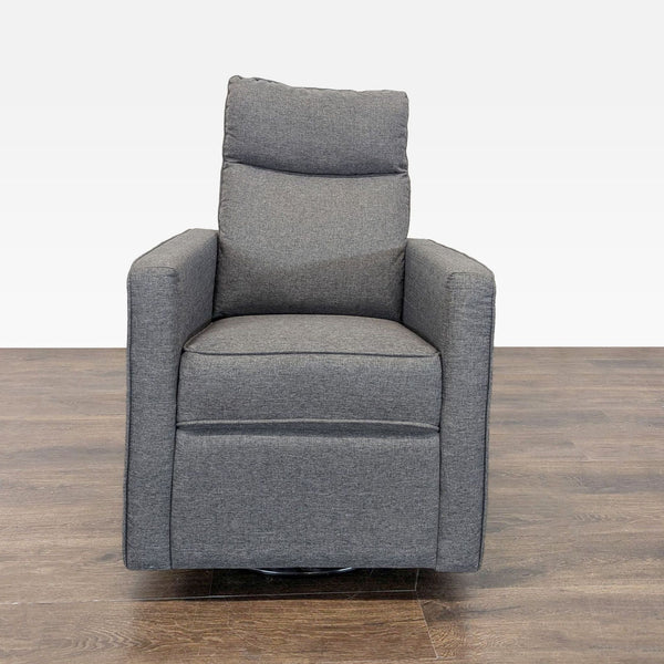 Modern gray Davinci lounge chair with cushioned back and swivel base, suitable for home or office use.