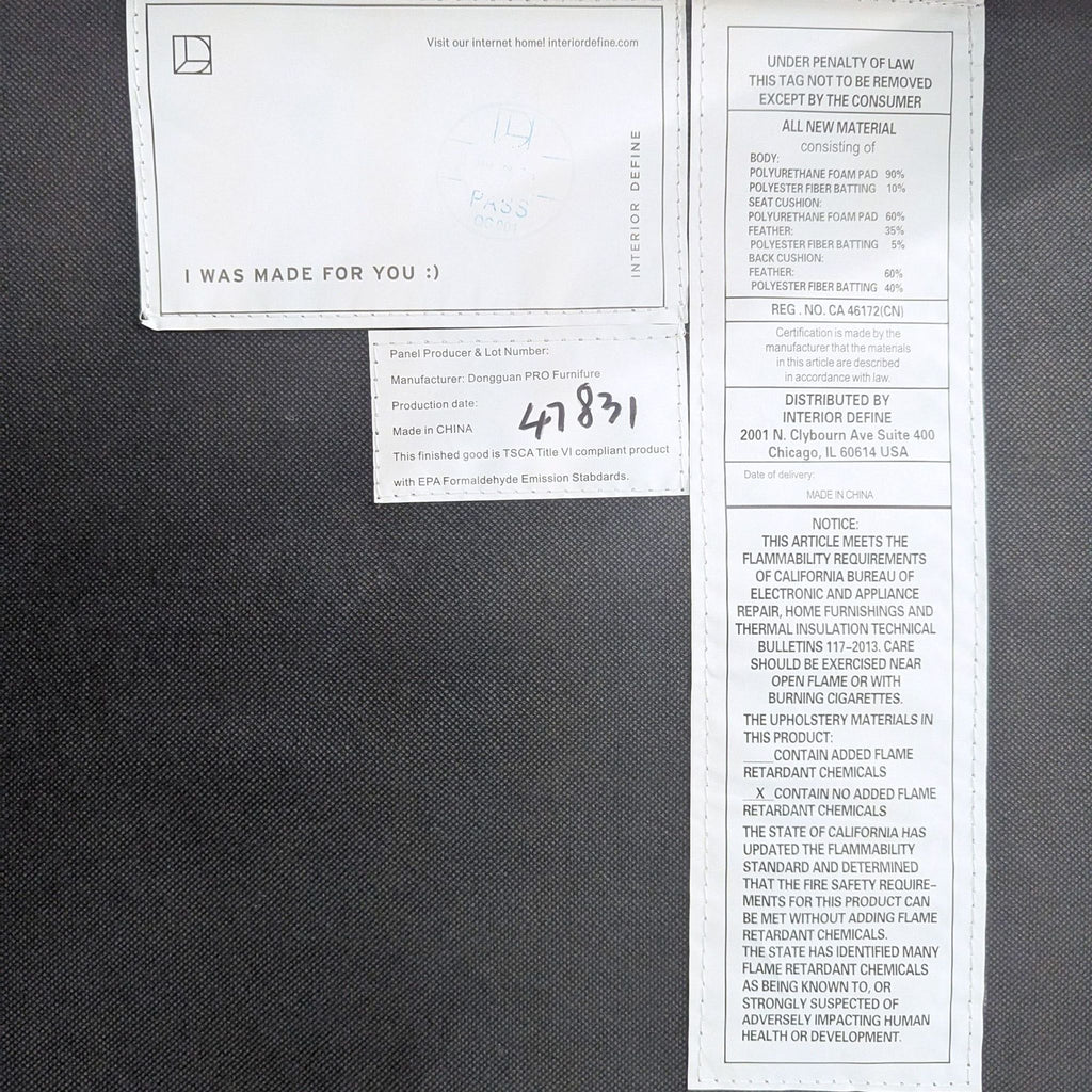 Interior Define Jasper Grey Sectional Sofa with Walnut Wood Base