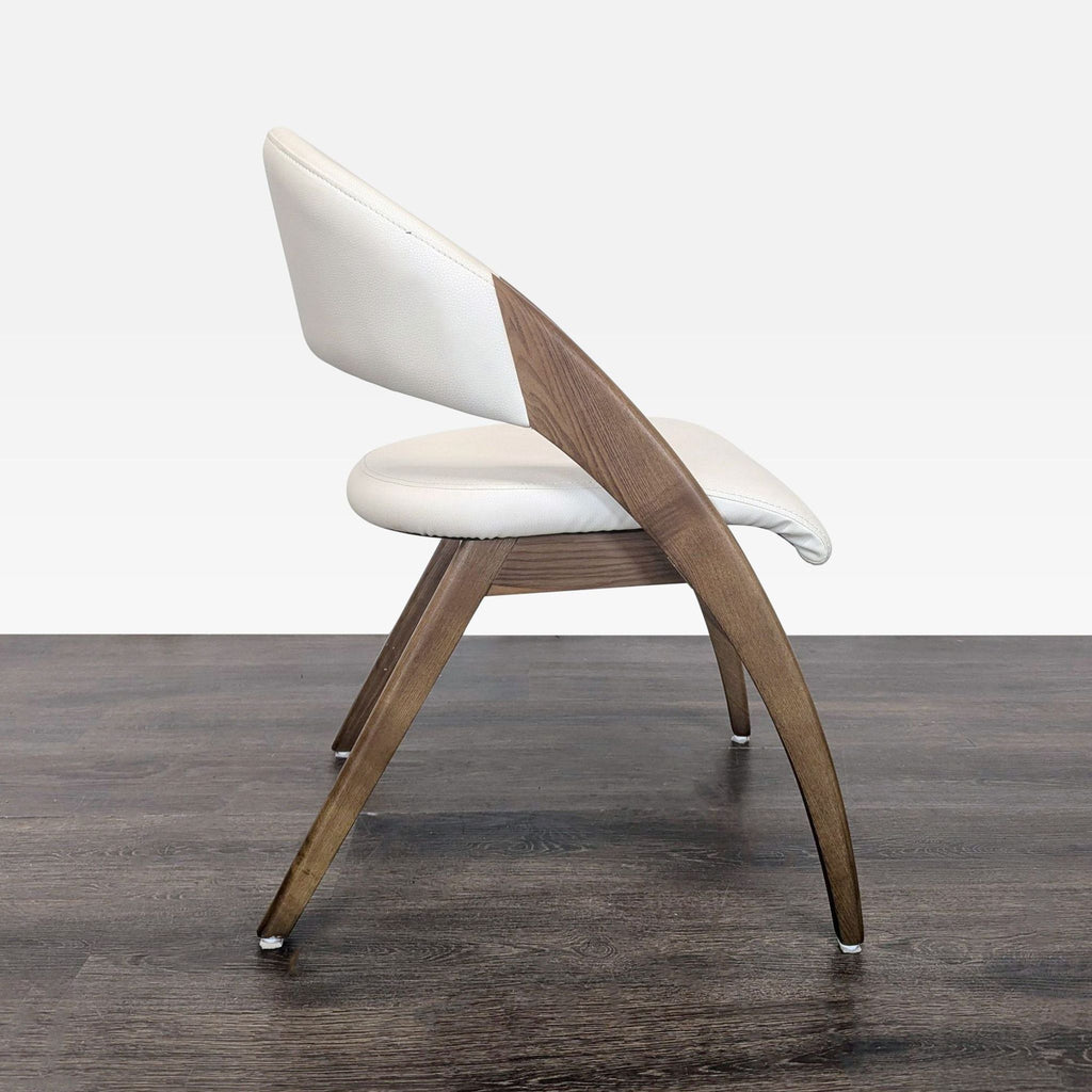 Lucas Mid-Century Cream & Walnut Dining Chair