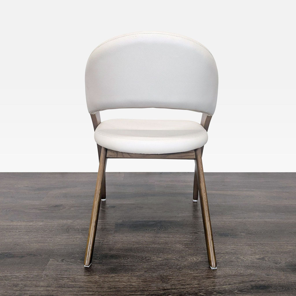 Lucas Mid-Century Cream & Walnut Dining Chair