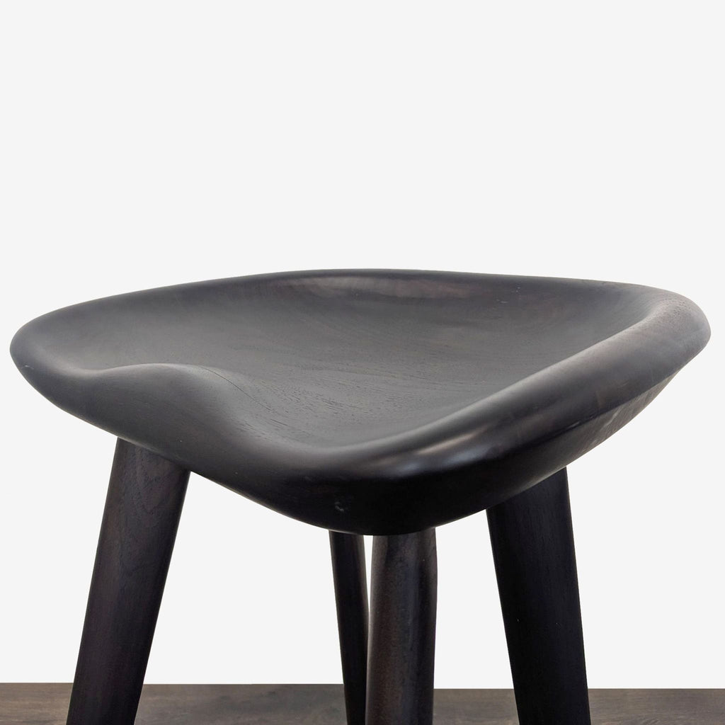 Set of Four Wood Saddle Stools