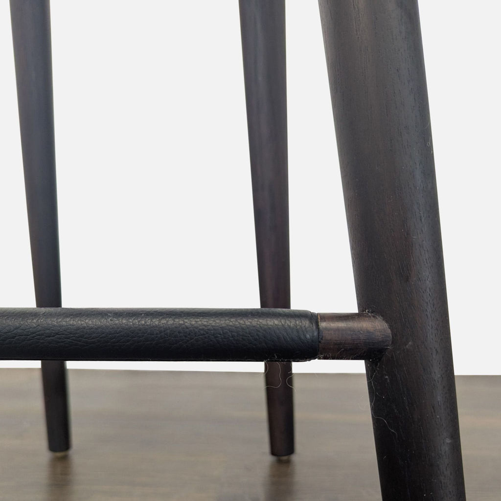 Set of Four Wood Saddle Stools