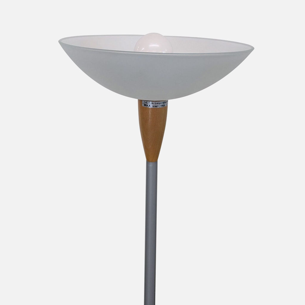 Modern Silver Floor Lamp with Adjustable Reading Light