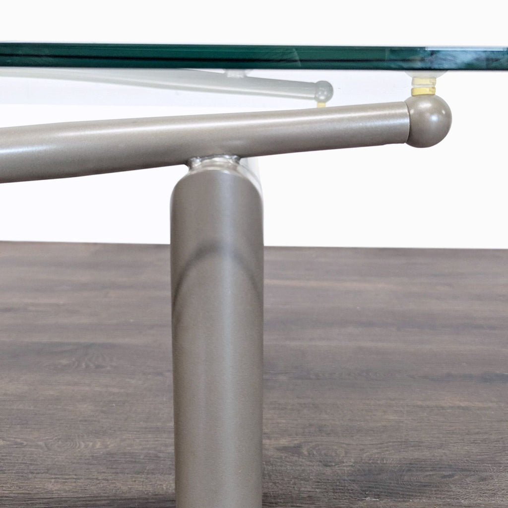 Roy & Benot Glass Top Coffee Table on Metal Base