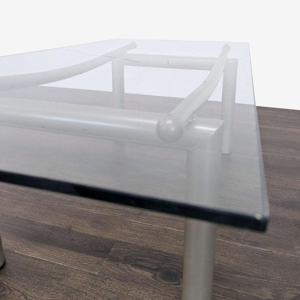 Roy & Benot Glass Top Coffee Table on Metal Base