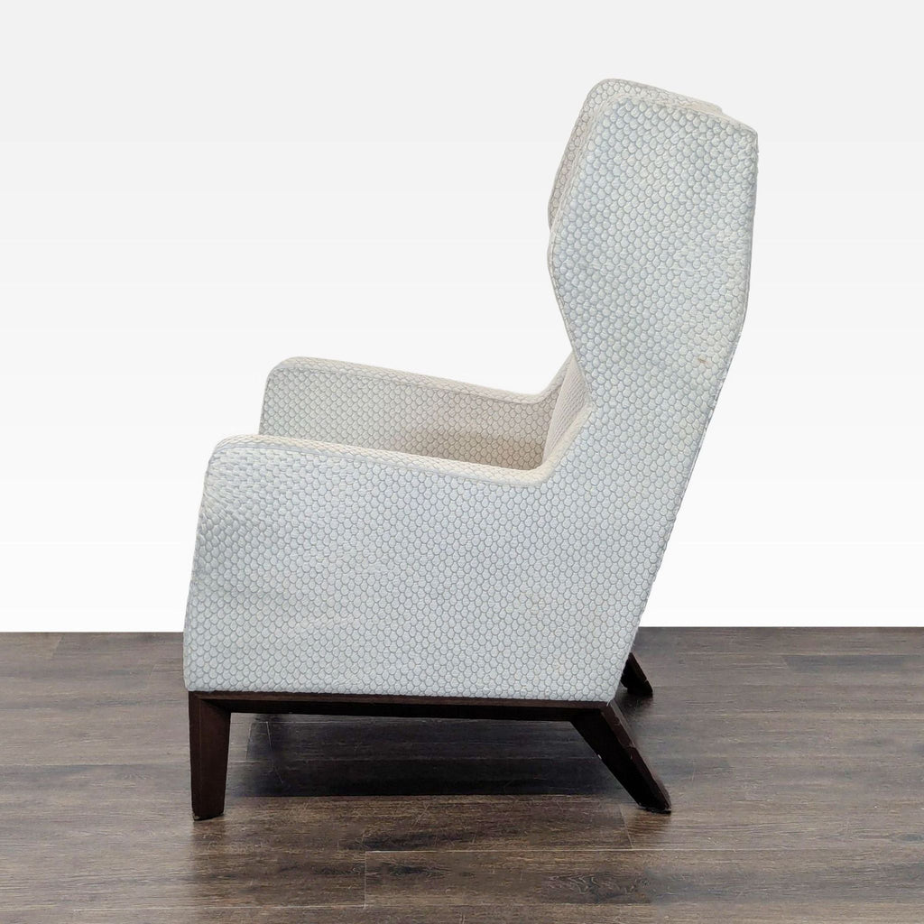Holly Hunt Modern Darder Wingback Lounge Chair in “Black Magic”  Upholstery