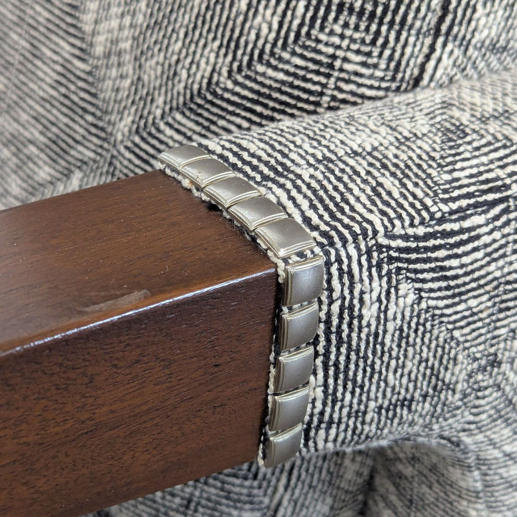 Ted Boerner Lex Lounge Chair with Patterned Upholstery and Wood Arms