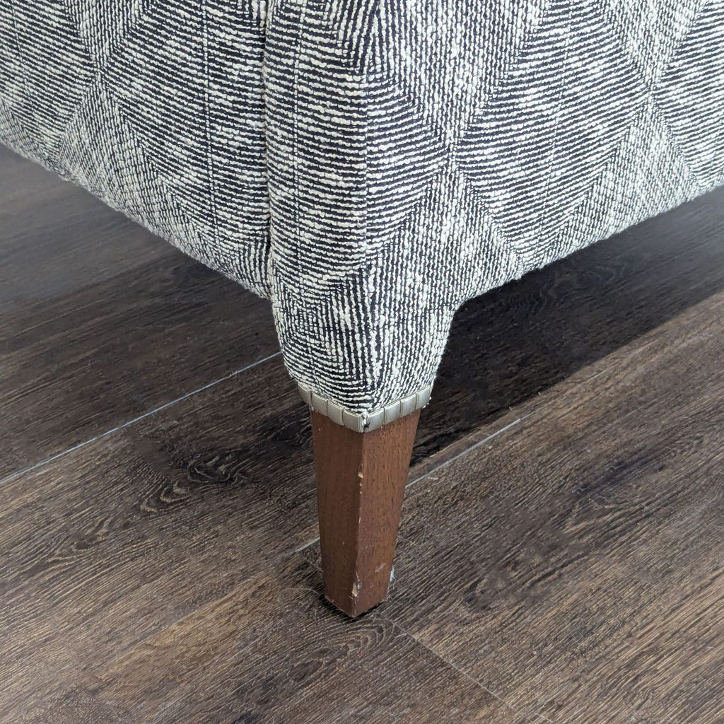 Ted Boerner Lex Lounge Chair with Patterned Upholstery and Wood Arms