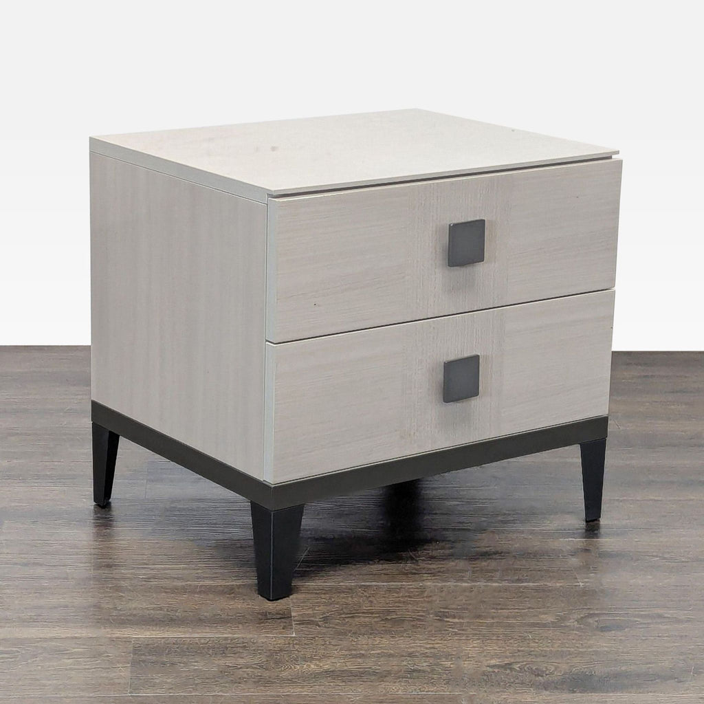Alf + DaFre Mont Blanc Nightstand, Italian-inspired with glossy Koto surface and metal details, ideal for modern spaces.