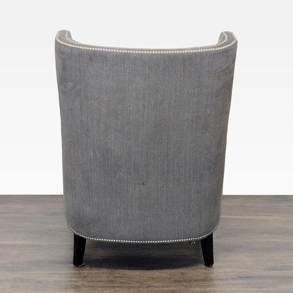 Bernhardt Kingston Gray High Back Lounge Chair with Nailhead Trim