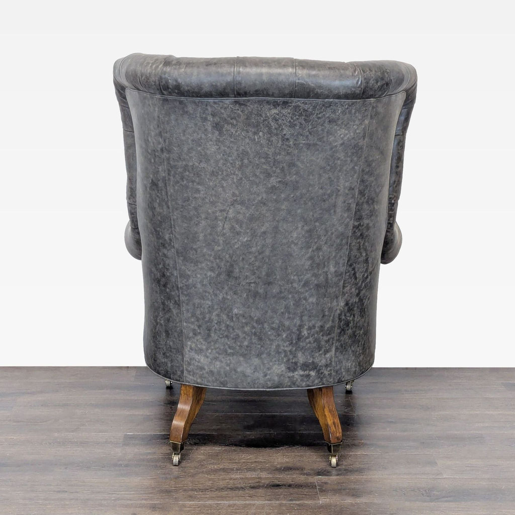 Lillian August Tufted Leather & Fabric Club Chair