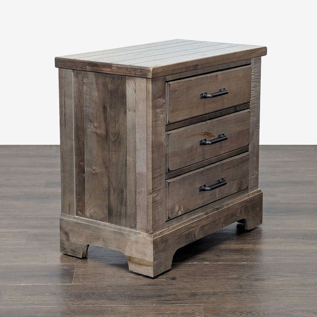 Vaughan Bassett Cool Rustic Clear Maple Three Drawer Nightstand