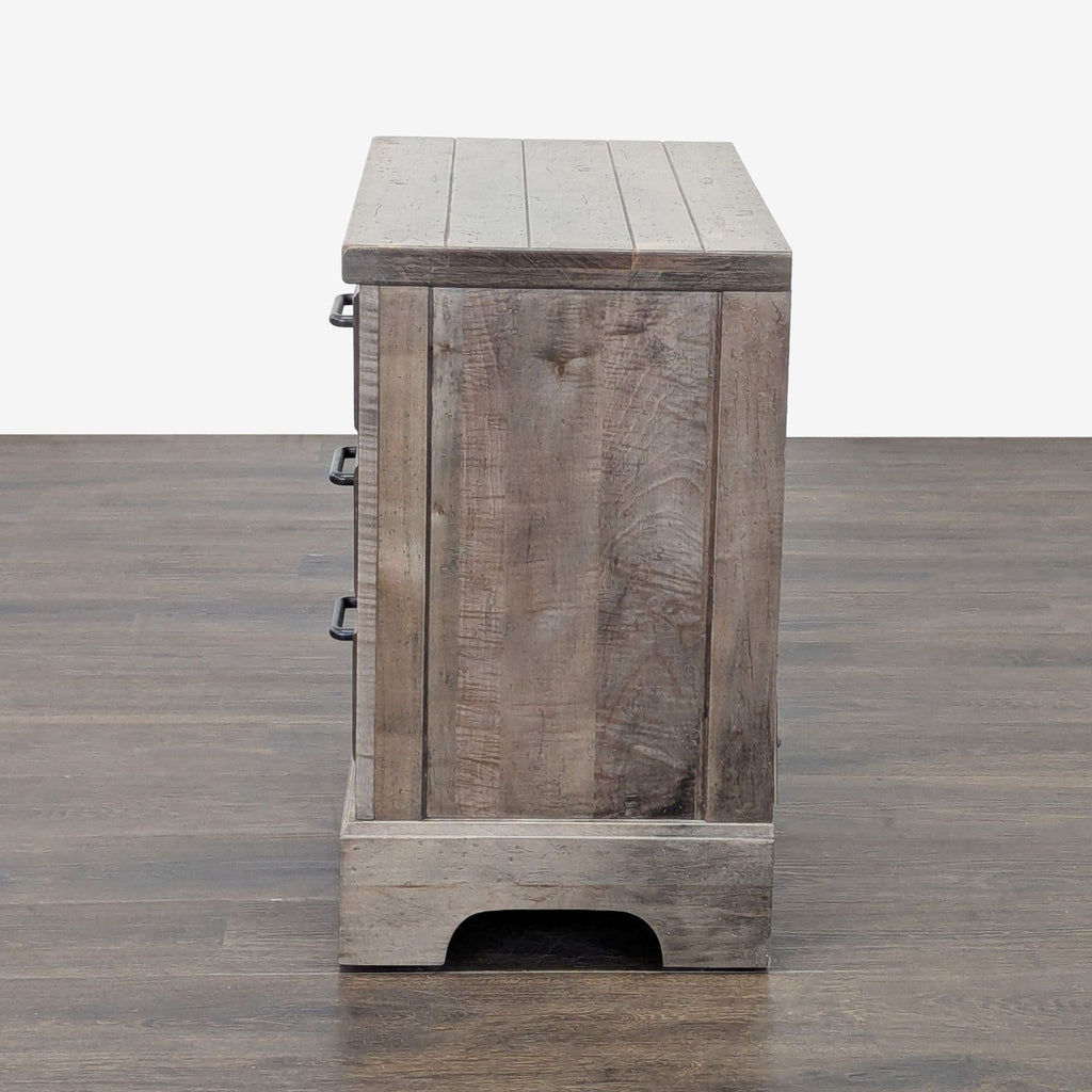 Vaughan Bassett Cool Rustic Clear Maple Three Drawer Nightstand