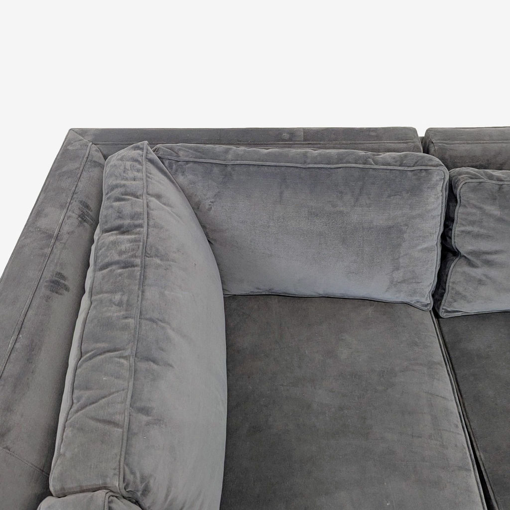 Mitchell Gold + Bob Williams Gray Velvet L-Shaped Sectional Sofa - Accepted Offer (27.84% discount)
