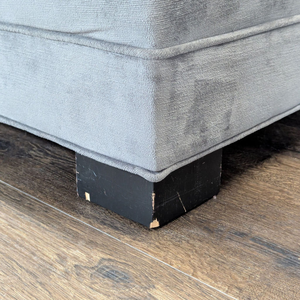 Mitchell Gold + Bob Williams Gray Velvet L-Shaped Sectional Sofa