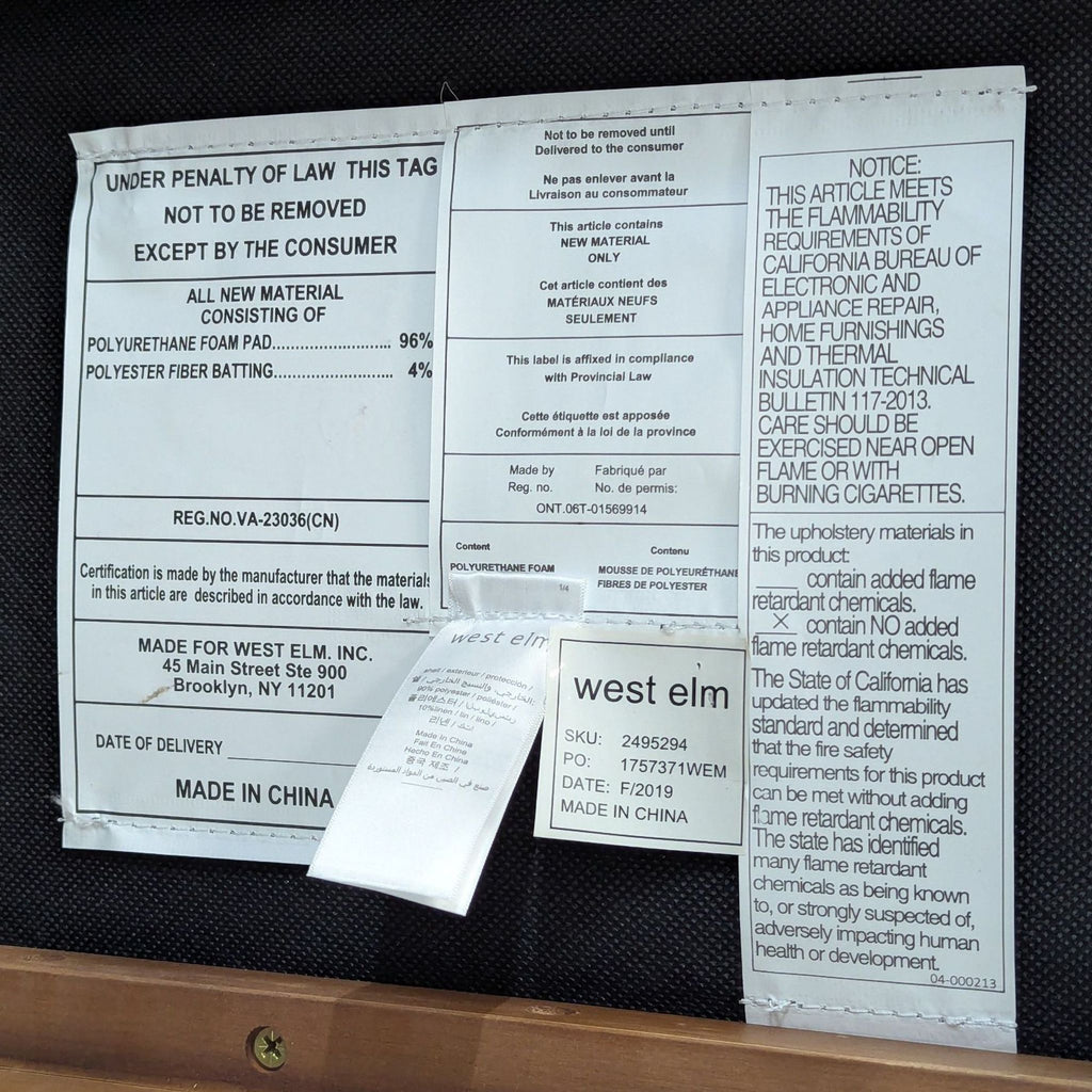 West Elm Button Tufted Mid-Century Bench