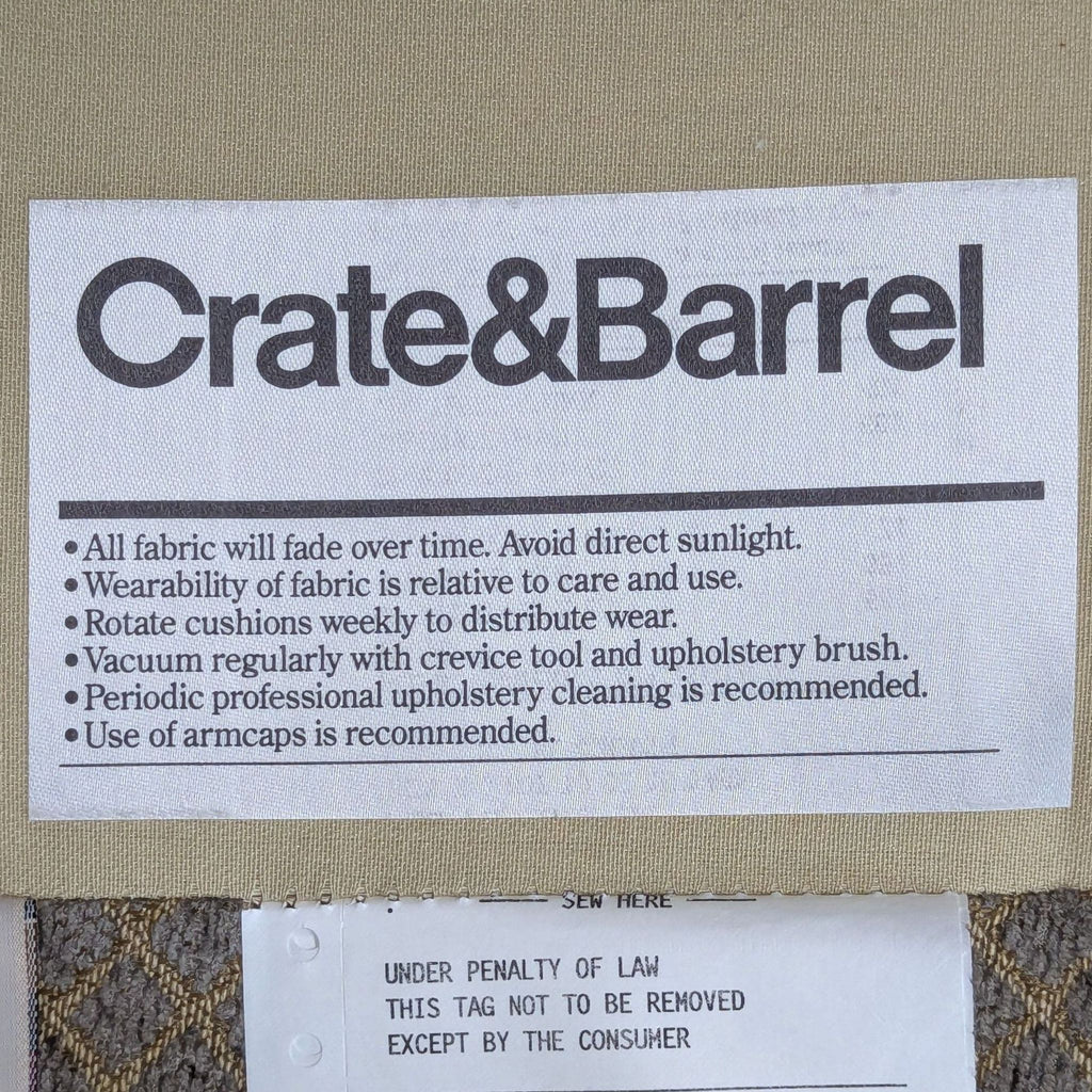 Crate & Barrel Classic Lounge Chair with Patterned Fabric