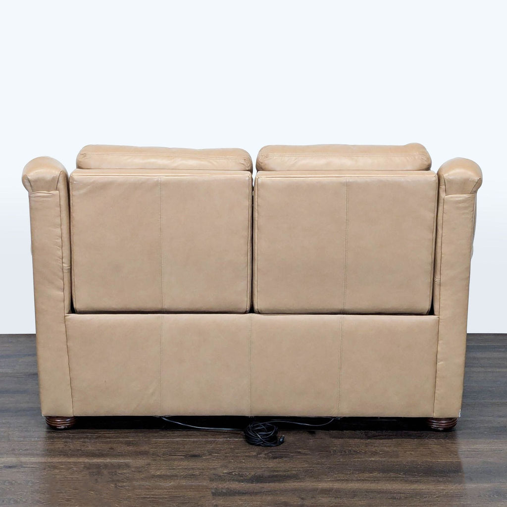 Bradington-Young Newman Tan Leather Loveseat with Recliner - Accepted Offer (26.15% discount)