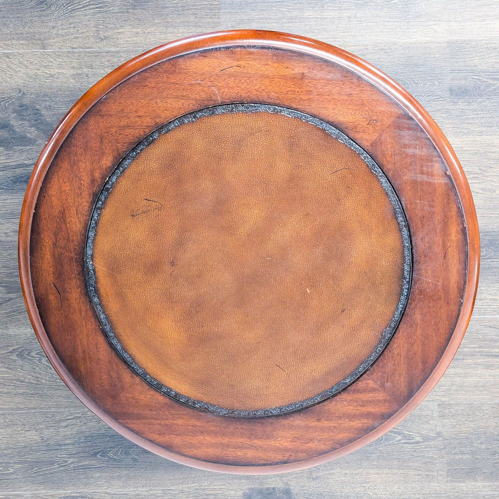 Round Wood End Table with Shelf