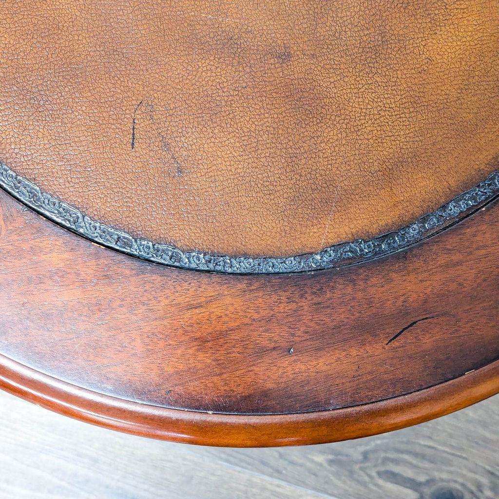 Round Wood End Table with Shelf