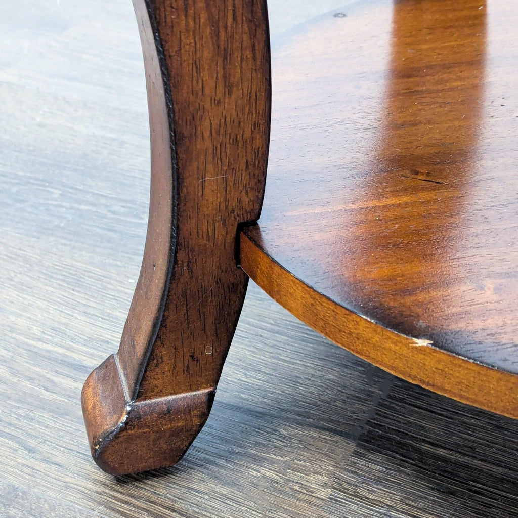 Round Wood End Table with Shelf