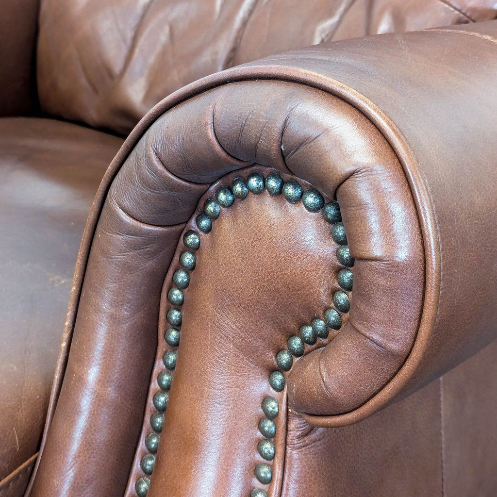 Classic Brown Leather Recliner Lounge Chair with Nailhead Trim - Accepted Offer (13.86% discount)