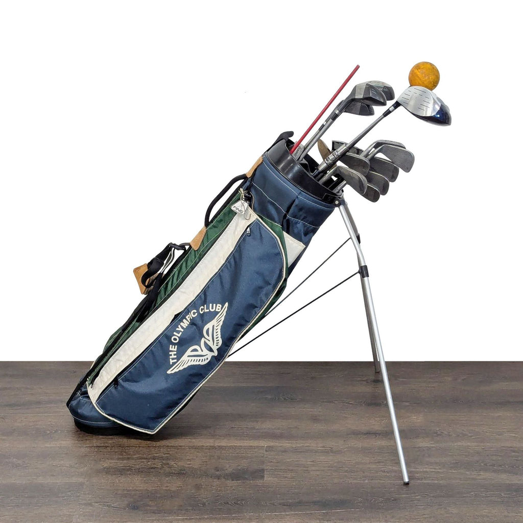 1. Complete set of used golf clubs in a sturdy PING stand bag branded with The Olympic Club logo, Sports Equipment.  