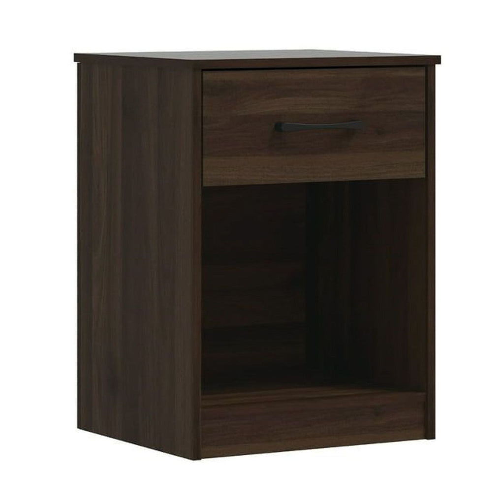 End table by MainStays featuring a single drawer and an open shelf beneath.