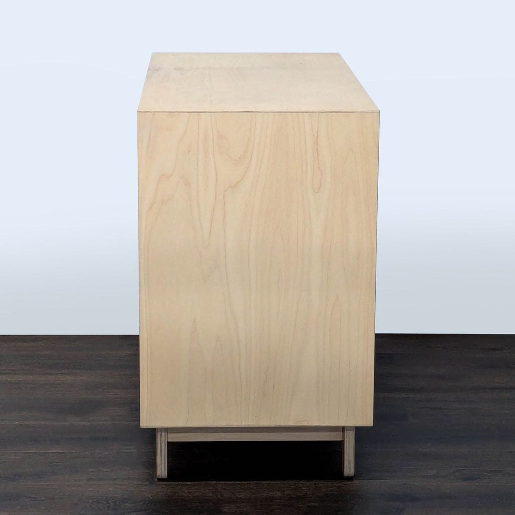 Ouef Merlin Three-Drawer Dresser in Blue and Natural Wood Finish