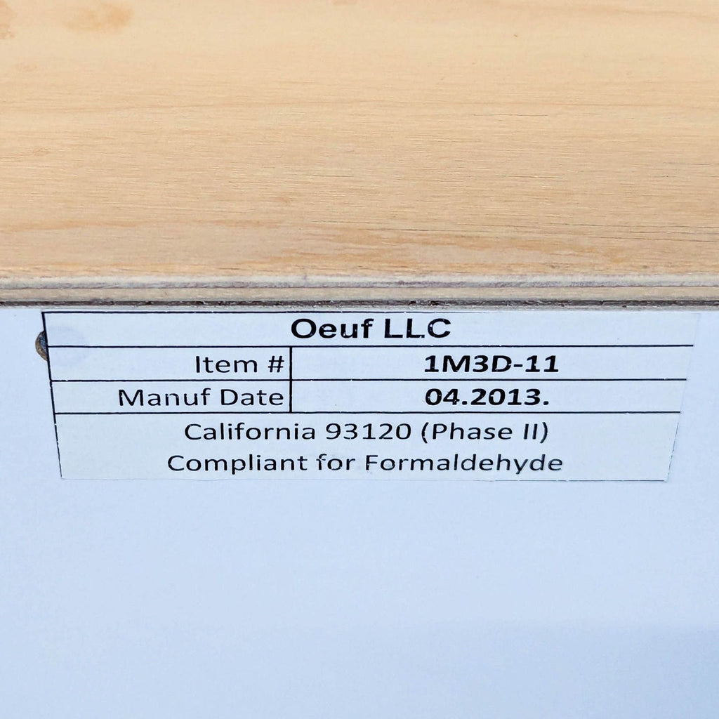 Ouef Merlin Three-Drawer Dresser in Blue and Natural Wood Finish