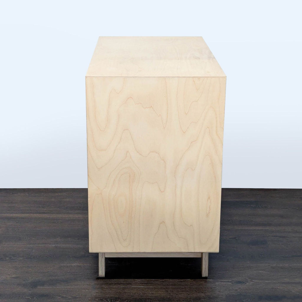 Ouef Merlin Three-Drawer Dresser in Blue and Natural Wood Finish