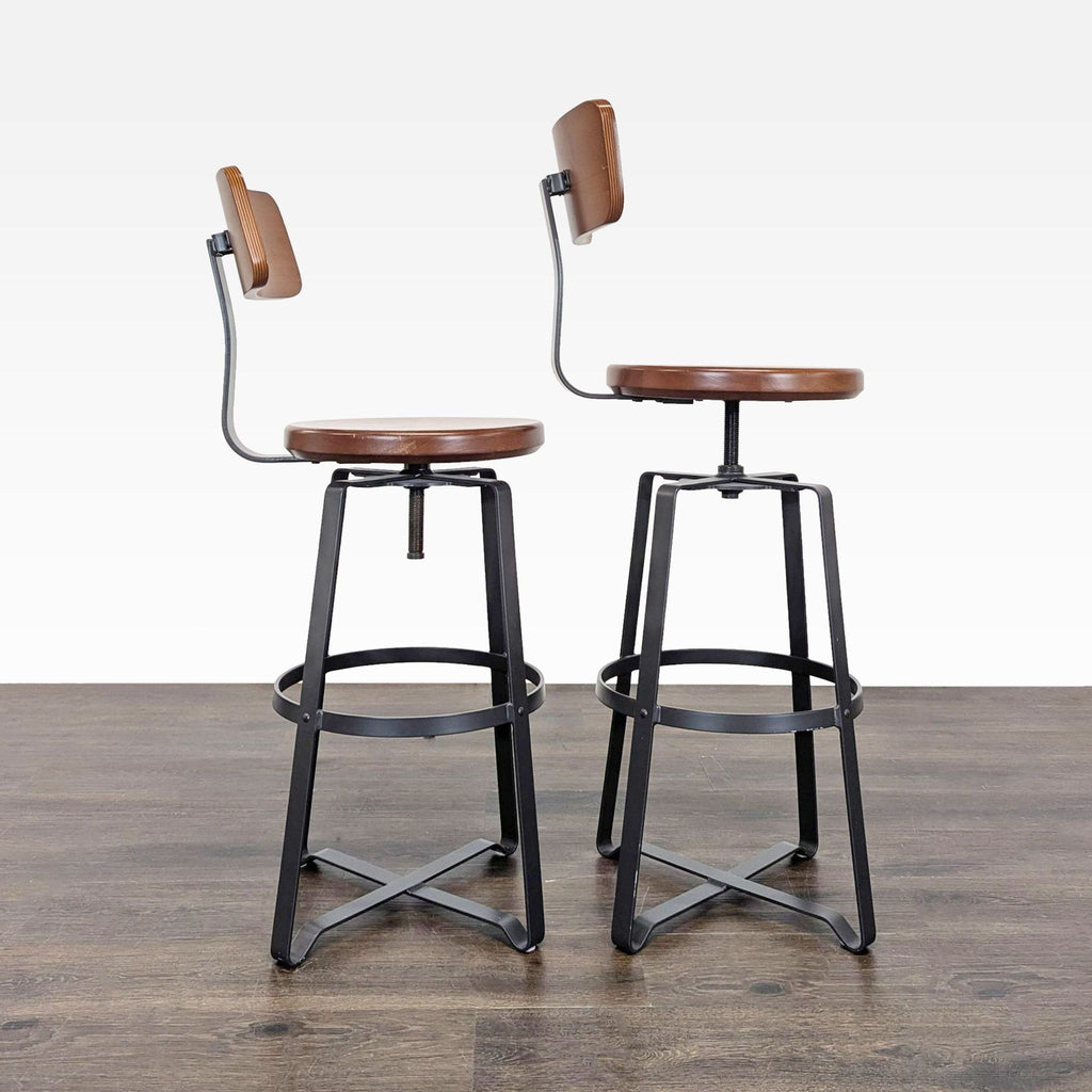 Modern Rustic 3-Piece Dining Set with Table and 2 Bar Stools