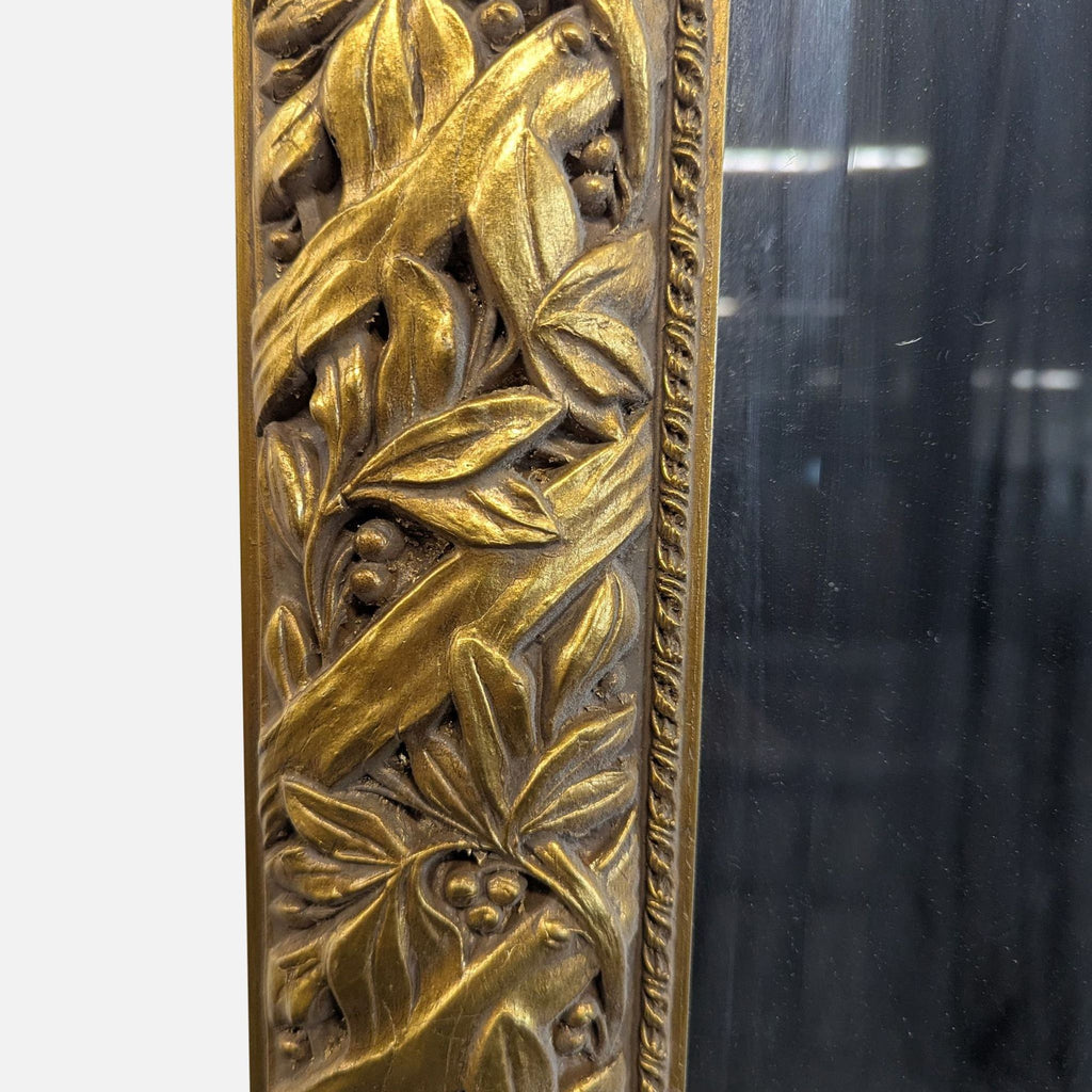 Carved Leaves and Berries Wood Mirror