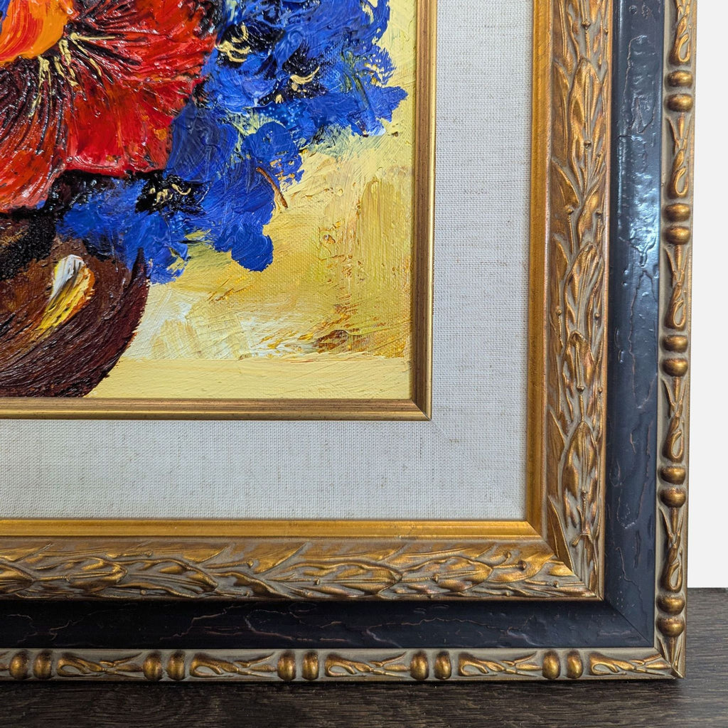 Yana Korobov Original Floral Painting in Ornate Frame