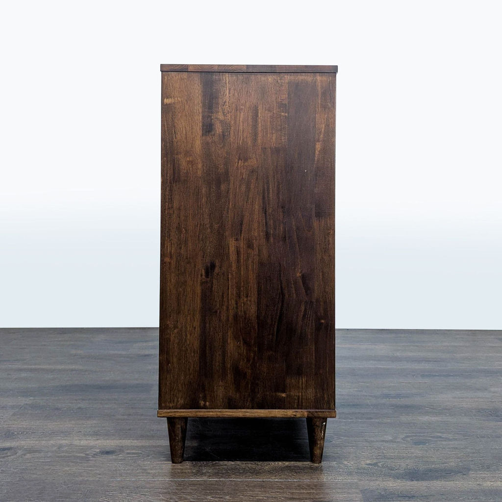 Mid-Century Modern Style 4-Drawer Wooden Dresser – Dark Brown Finish