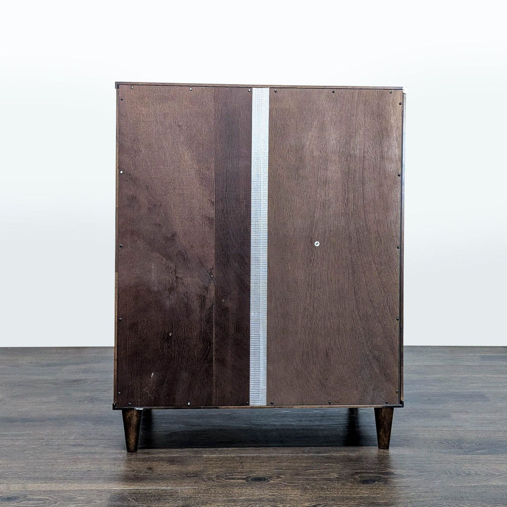 Mid-Century Modern Style 4-Drawer Wooden Dresser – Dark Brown Finish